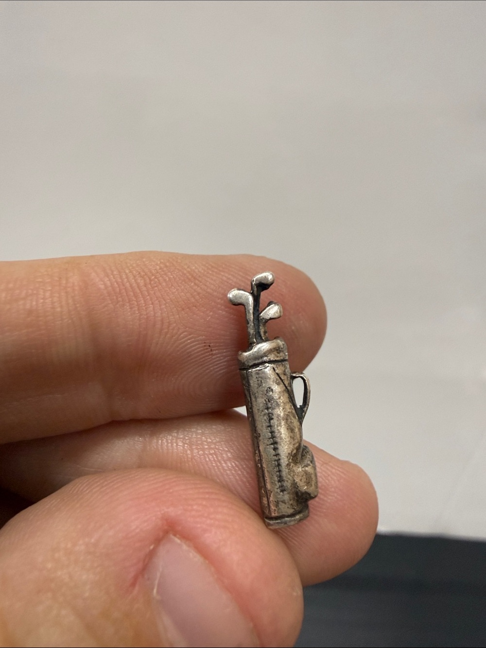 Silver Golf Bag Charm Pendant in Sterling Silver